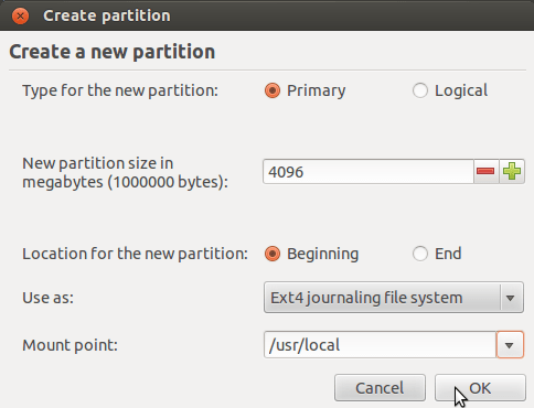 '/usr/local' Partitioning