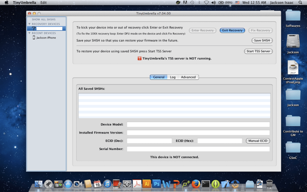 TinyUmbrella select Exit Recovery