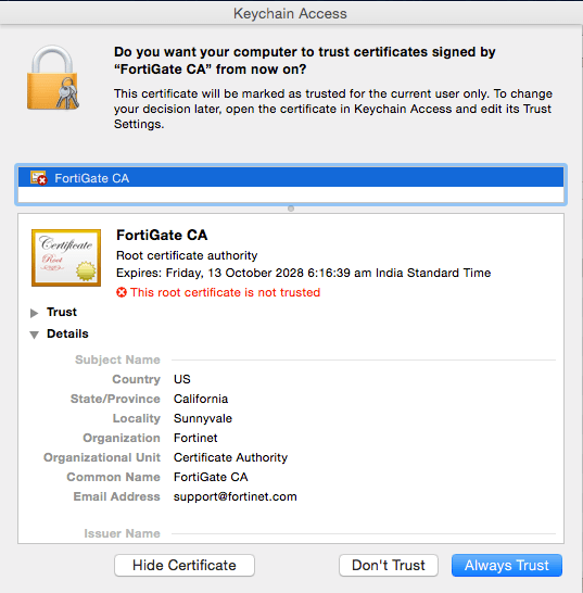 Add Certificate to Keychain